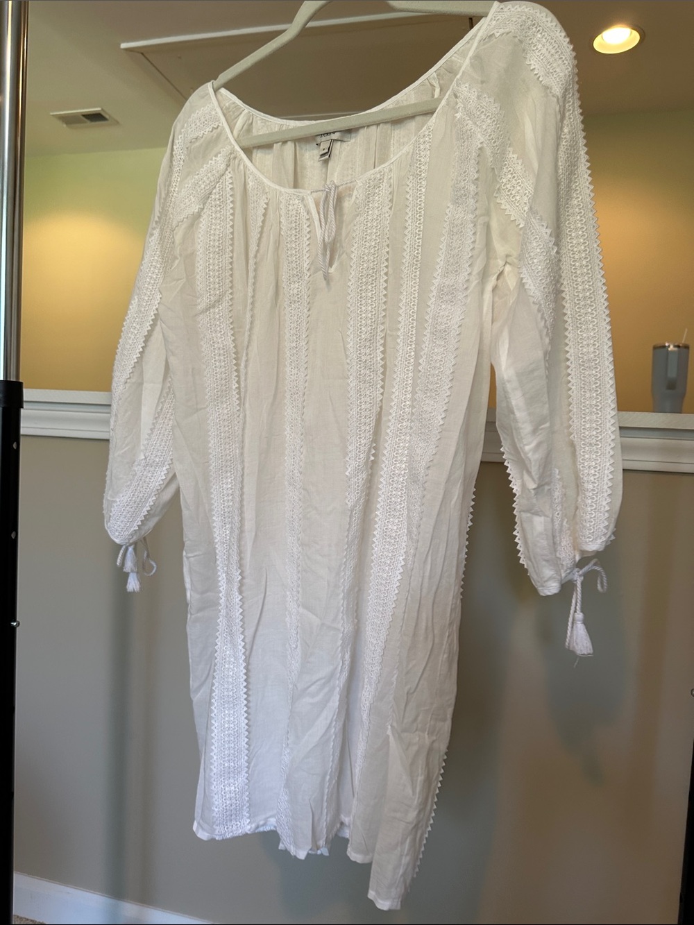 J. Crew White Lace Peasant Blouse